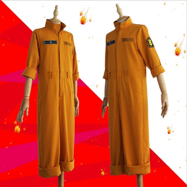 Anime Fire Force Cosplay Costume Shinra Kusakabe Jumpsuit Maki Oze Yellow Uniform Enen no Shouboutai Women Men Cosplay | Wish