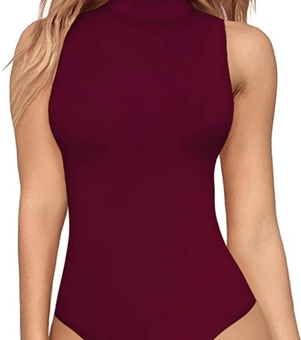 MANGOPOP Turtle Neck Sleeveless Bodysuit